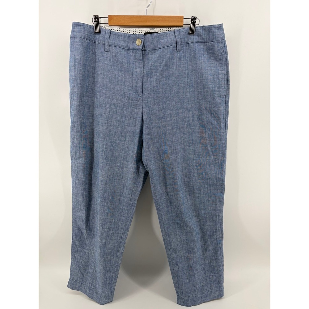 Talbots "Perfect Crop Pants", Heather Blue, Women's Size 14, Pre-Owned